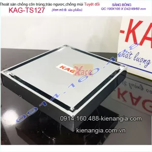 Thoát sàn bóng chống côn trùng 100x100xD42-D49-D60 KAG-TS127