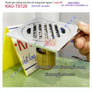 Phễu thoát sàn chống côn trùng,chống hôi tuyệt đối 100x100xD49-D60 KAG-TS129