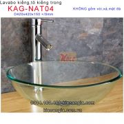 Chậu lavabo tô kiếng D410mm, tô kính trong suốt KAG-NAT04