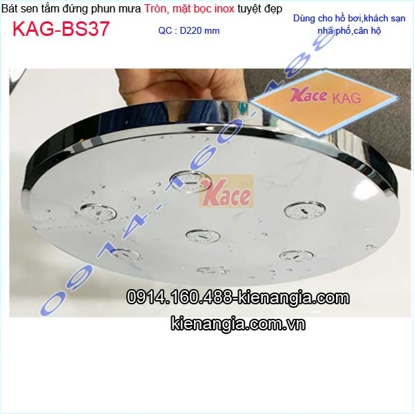 Bát sen tắm đứng tròn,mặt bọc inox sáng bóng KAG-BS37