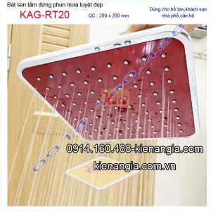 Đầu sen phun mưa vuông màu đỏ KAG-RT20