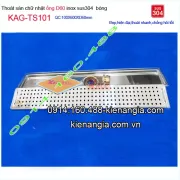 Phễu thu nước sus 304 hình chữ nhật ca rô 100x600 D60 KAG-TSD101