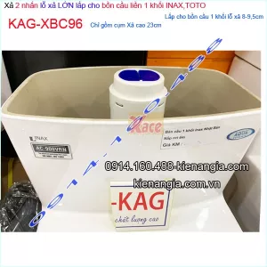 Xả 2 nhấn bồn cầu 1 khối lỗ xả lớn 8-9.5cm INAX,TOTO KAG-XBC96