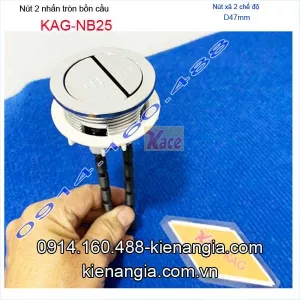 Nút 2 nhấn tròn bàn cầu D47 KAG-NB25 đường kính lỗ sứ D4.7-5cm