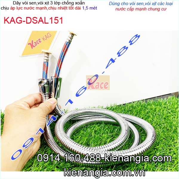 Dây sen tắm chịu áp lực cao dài 1500 KAG-DSAL151
