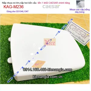 Nắp bồn cầu rơi êm hinh-thang chính hãng Caesar KAG-M236