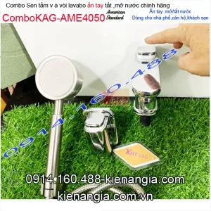 Sen tắm tăng áp,vòi lavabo ấn tay tắt mở  American ComboKAG-AME4050