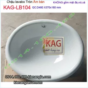 Chậu lavabo âm bàn 48x37 cm KAG-LB104