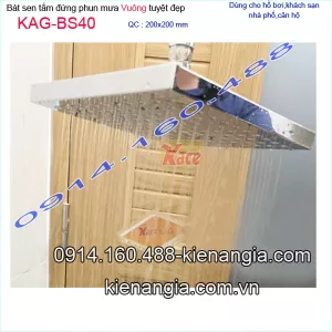 Đầu sen phun mưa inox vuông KAG-BS40