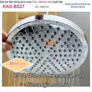 Đầu sen phun mưa tròn mặt bọc inox KAG-BS27
