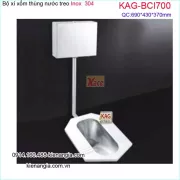 Xí xổm thùng nước treo bằng INOX 304 KAG-BCI700