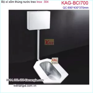 Xí xổm thùng nước treo bằng INOX 304 KAG-BCI700