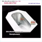 Xí xổm bằng INOX 304 KAG-BCI702 chống hôi thỏ liền