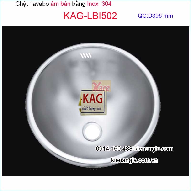 Chậu lavabo âm bàn bằng inox 304 KAG-BLI502