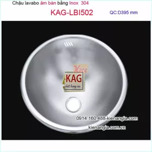 Chậu lavabo âm bàn bằng inox 304 KAG-BLI502