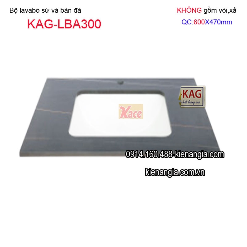 Lavabo sứ âm bàn đá 60X47 KAG-LBA300
