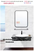 Combo Lavabo sứ âm bàn đá ,gương soi 70x49 KAG-LBA312