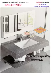 Combo lavabo Âm bàn đá và gương LED cảm ứng  80X47 KAG-LBT1067