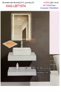 Combo lavabo đặt bàn đá và gương LED cảm ứng 70X47 KAG-LBT1074