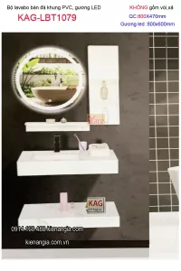 Combo lavabo Âm bàn đá và gương LED cảm ứng  80X47 KAG-LBT1079