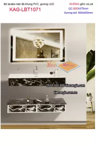 Combo lavabo Âm bàn đá và gương LED cảm ứng 80X47 KAG-LBT1071