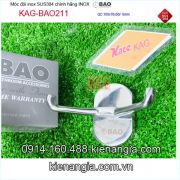 Móc đôi inox sus304 bóng khách sạn KAG-BAO211