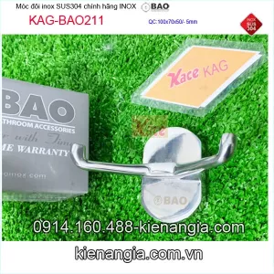 Móc đôi inox sus304 bóng khách sạn KAG-BAO211