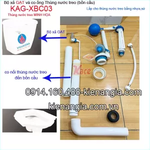 Bộ xả gạt thùng nước treo bồn cầu KAG-XBC03 chuyên dùng két treo bằng sứ