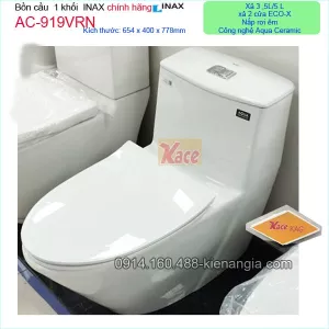 Bồn cầu 1 khối INAX chính hãng  INAX-AC919VRN