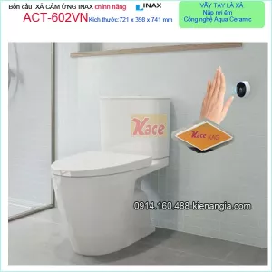 Bồn cầu CẢM ỨNG VẪY TAY LÀ XẢ INAX chính hãng INAX-ACT602VN