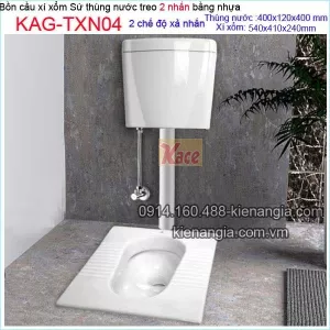 Bộ bồn cầu xí xổm thùng nước treo KAG-TXN04