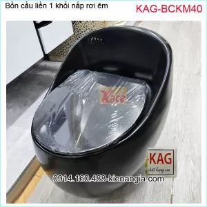 Bồn cầu 1 khối   quả trứng màu đen KAG-BCKM40