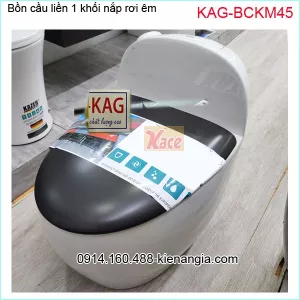 Bồn cầu 1 khối  cao cấp màu đen trắng KAG-BCKM45