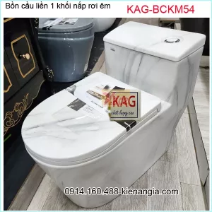 Bồn cầu 1 khối  cao cấp trắng vân mây KAG-BCKM54