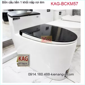 Bồn cầu 1 khối  cao cấp đen trắng KAG-BCKM57