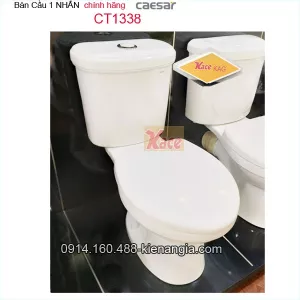 Bồn cầu bệt 2 khối 1 nhấn Caesar CT1338