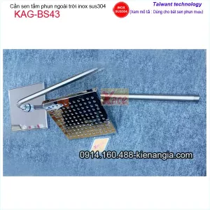 Bộ cần sen tắm đứng inox 304 bát sen phun mưa vuông KAG-BS43