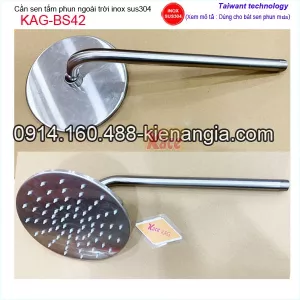 Bộ cần sen tắm đứng inox 304 bát sen phun mưa tròn KAG-BS42
