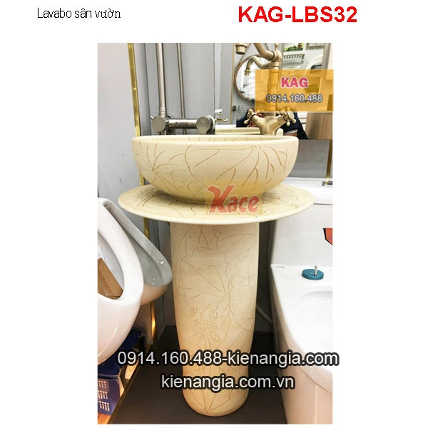 Chậu lavabo có chân đặt sàn sân vườn KAG-LBS32