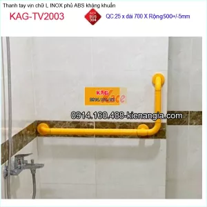 Thanh tay vịn chữ L inox phủ ABS Vàng KAG-TTV2003