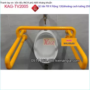 Tay vịn bồn tiêu nam inox phủ ABS vàng KAG-TTV2005