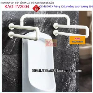 Tay vịn bồn tiêu nam inox phủ ABS Trắng KAG-TTV2004