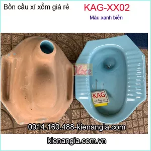 Bàn cầu giá rẻ xí xổm xanh biển KAG-XX02