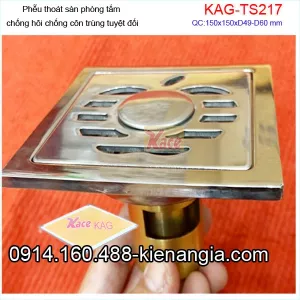 Thoát sàn mặt táo chống côn trùng tuyệt đối 15x15xD4960 KAG-TS217