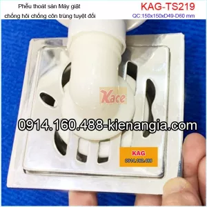 Phễu Thoát sàn nước MÁY GIẶT chống hôi 15x15xD4960 KAG-TSM219