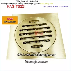 Thoát sàn cao cấp màu vàng chống côn trùng 12x12xD6090 KAG-TS221