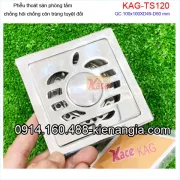 Phễu thoát sàn chống côn trùng 100x100xD49-D60  KAG-TS120