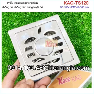 Phễu thoát sàn chống côn trùng 100x100xD49-D60  KAG-TS120