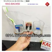Kệ ly đôi cao cấp inox Bảo 304 bóng KAG-BAO450
