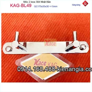 Móc I2,móc đinh 2,móc áo inox 304 Nhật bản KAG-BL49